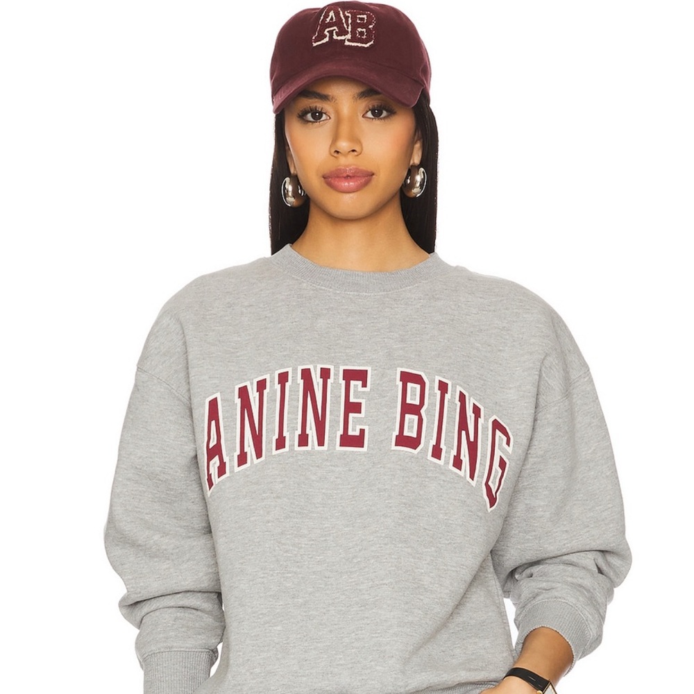 Anine Bing Gray and Burgundy Sweatshirt